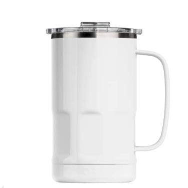Imagem de ORCA Caneca de cerveja isolada de metal de 800 ml com alça e tampa; mantém as bebidas geladas - brilho perolado