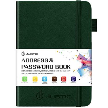 Imagem de JUBTIC Agenda de endereços com abas alfabéticas - organizador pequeno de telefone com senha e endereço livro de contato de capa dura para manter endereço, senha e data importante juntos em um só lugar