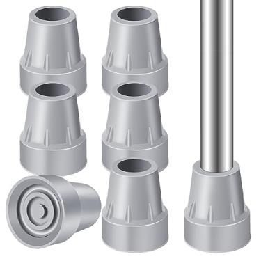 Imagem de Pontas de muleta de 7/20.3 cm, atualização, acessórios de muleta de borracha resistente, pontas de bengala de borracha, pacote com 6