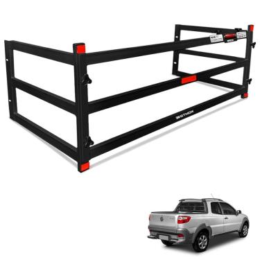 Imagem de Extensor de Caçamba Strada 2014 a 2020 Divisor ED Preto Gtnox