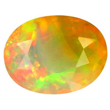 Imagem de 1,80 ct AAA+ Qualidade da pedra preciosa corte oval (10 x 7 mm) opala arco-íris não aquecida genuína e extraída da pedra preciosa solta da Terra