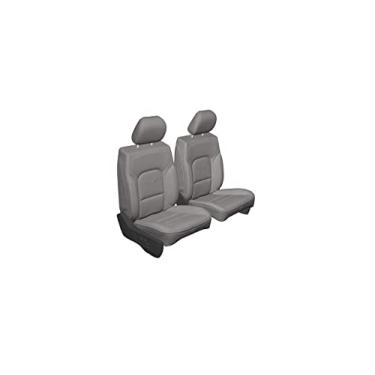 Imagem de Durafit Seat Covers, F511-C8, capas de assento exatas à prova d'água cinza compatíveis com Ford F150-F550 XL/XLT/Lariat 2015-2024, bancos dianteiros ajustáveis, HR, manuais ou elétricos