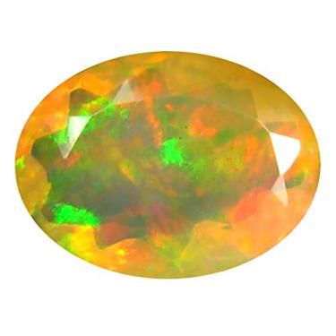 Imagem de 2,33 ct AAA+ Corte oval de qualidade premium de pedra preciosa (12 x 9 mm) opala arco-íris não aquecida opala genuína solta