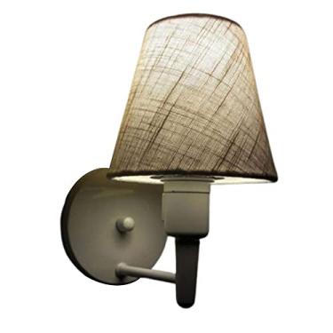 Imagem de Arandela com Inter Liga e Cúpula Tecido, Vivare Iluminação, Arandela Parede2012/1 RST, Branco, Pequeno