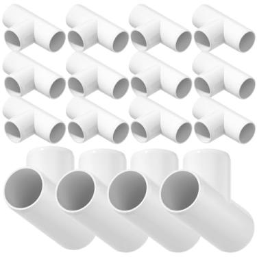 Imagem de EPHECH 3 Way 1/2Inch Tee PVC Fittings, 24PCS Heavy Duty PVC Pipe Fitting PVC Furniture Grade Fitting Connector for Water Supplies Build PVC Furniture DIY Garden Shelf Greenhouse