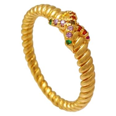 Imagem de Anel Nó Colorido com Aro Torcido Folheado Em Ouro 18K Softjoias (15)