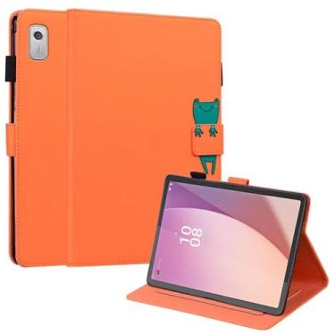Imagem de Capa para Lenovo Tab M9 2023 fofo gato panda pintado macio TPU magnético capa para tablet Funda Lenovo Tab M9 TB310FU capa infantil (laranja, para Tab M9 TB-310FU)