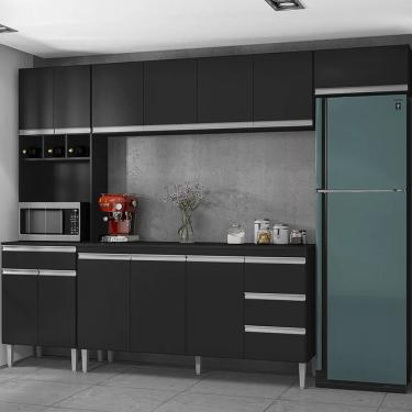 Imagem de Jogo de Cozinha Modulada 5 Peças Andréia 280 cm Preto - AJL Móveis - Preto