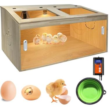 Imagem de Caixa grande de chocadeira de frango com 22 peças, kit multifuncional de 81 cm, capacidade para até 35 pintinhos, chocadeira com controlador de temperatura, termômetro, caixa de chocadeira de frango