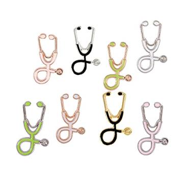 Imagem de Broche estetoscópio broche estetoscópio esmalte lapela broche bonito crachás de alfinetes para Natal, médico, enfermeira, estudantes de medicina, bolsas de roupas para mulheres, homens e crianças,