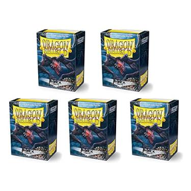 Imagem de 5 Packs Dragon Shield Matte Black Standard Size 100 ct Card Sleeves Value Bundle!