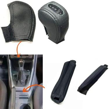 Imagem de Capas Couro Manopla Câmbio Automático E Freio de Mão Volkswagen T-cros