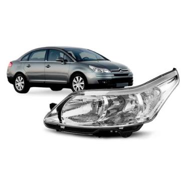 Imagem de Farol Citroen C4 Pallas Hatch 2007 A 2013 Cromado - SP ACESSÓRIOS, Esq
