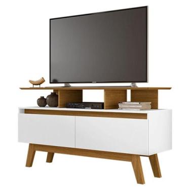 Imagem de Rack Sala Rubi 1.2 para TV até 50 2 Portas Pé Madeira Macica - Móveis 