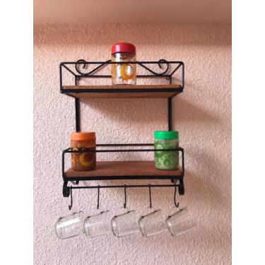 Imagem de Porta Condimento Rustico 2 Andares - Minas Artesanato