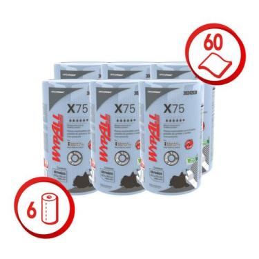 Imagem de 6 Rolos Pano Industrial Wypall X75 Plus Kimberly Clark 60 Un