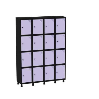 Imagem de Armário Guarda Volume Locker Roupeiro 16 Portas Aço Grp 504/16 - Pandi