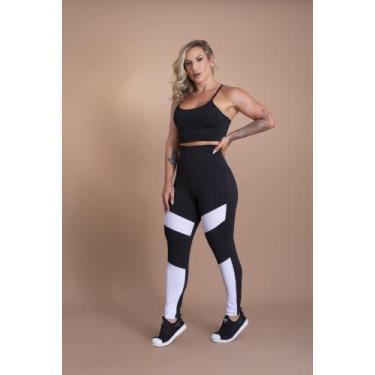 Imagem de Conjunto Fitness Feminino Calça Legging Cintura Alta E Top Alcinha Cro
