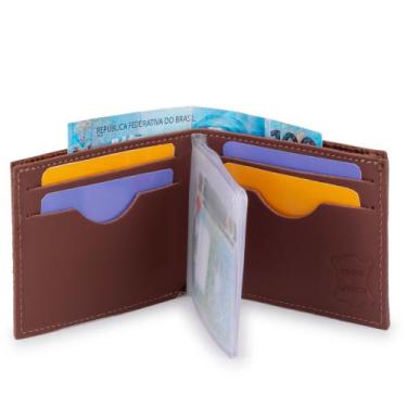 Imagem de Carteira Masculina Simples Em Couro Envio Imediato - Use Young, Café