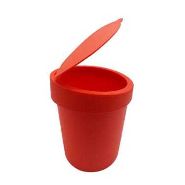 Imagem de Cesto De Lixo 3,5 Litros Baldinho Lixeira De Pia Vermelho - Dehaus