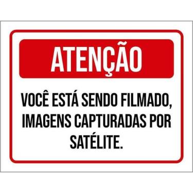 Imagem de Placa Atenção Você Está Sendo Filmado Imagens 18X23 - Sinalizo