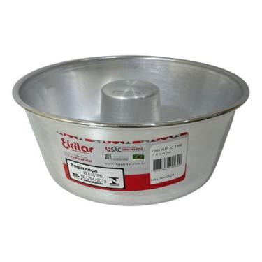 Imagem de Forma De Alumínio Para Bolo Pudim 20 Cm Furo Redonda Eirilar, Cinza