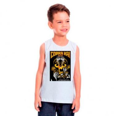 Imagem de Regata Infantil Branca Cobra Kai 05 - DESIGN CAMISETAS, Branco, 10