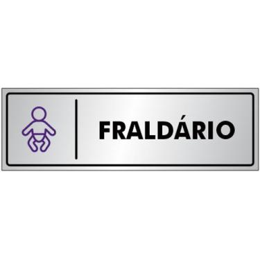 Imagem de Placa Sinalização Portas / Paredes FRALDÁRIO em Alumínio de 25x8cm - C