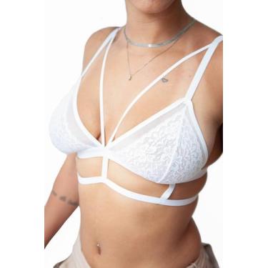Imagem de Sutiã Strappy Com Tiras Na Frente C23 - Fanáticos Por Cintas, Branco, 