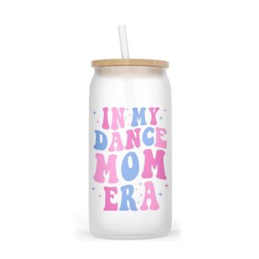 Imagem de NMPCreativeStore Copo de vidro fosco In My Dance Mom Era, 473 ml - Caneca de café para presente de aniversário - Presentes de Dia das Mães - Presentes legais para mãe, transparente