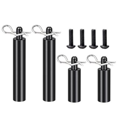 Imagem de RCHUBAM 4PCS RC Body Posts with Pins 1Set Aluminium Front and Rear Shell Column Body Posts Compatible with 1/10 Scale Tamiya Clod Buster 4×4×4 Monster RC Truck Car Upgrades Parts CNC Machined