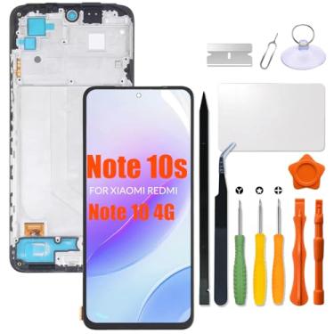 Imagem de Substituição para Xiaomi Redmi Note 10 4G | Tela LCD Note 10s com moldura para Redmi note10 4G note10s M2101K7AI M2101K7AG M2101K7BG LCD Touch Screen Display Panel Digitalizador Assembly com kit de
