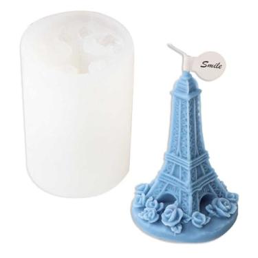 Imagem de Tone Fun Moldes de silicone em forma de torre Eiffel para fazer velas, resina, velas de aromaterapia, sabonete de cera artesanal, decoração de casa, artesanato