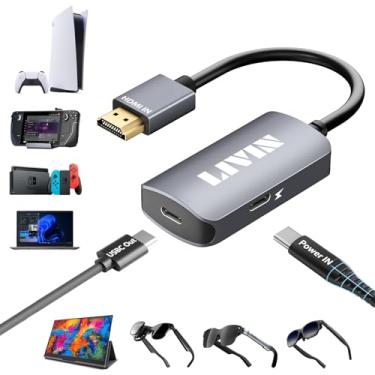 Imagem de Adaptador HDMI para USB C (4K a 60Hz) monitor portátil, óculos AR XREAL One, Air 2 Pro/VITURE Pro/RayNeo Air 2s/Rokid, HDMI macho (fonte) para USB C fêmea (tela), laptop, interruptor, ROG Ally, Steam