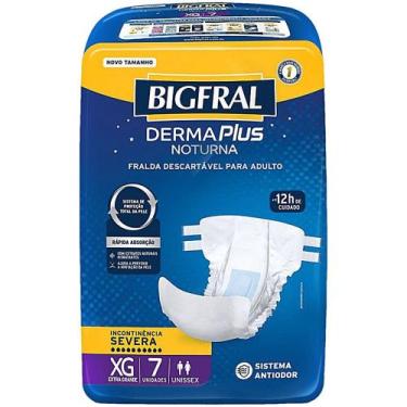 Imagem de Fralda Geriátrica Derma Plus Noturna BigFral - Tamanho XG - 07 unidade