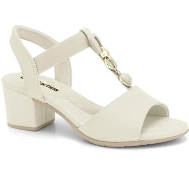 Imagem de Sandalia ramarim ref 2457402 feminino, 38, Creme