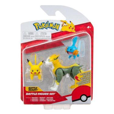 Imagem de 3 Figuras de Batalha Pikachu, Mudkip e Boltund - Pokémon