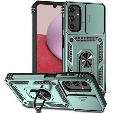 Imagem de Capa para Samsung Galaxy A55 A35 A25 A15 A05S A05 A54 A34 A24 Slide Câmera Lente Proteção Magnético Anel Suporte Armadura Capa, verde, para Samsung A05S