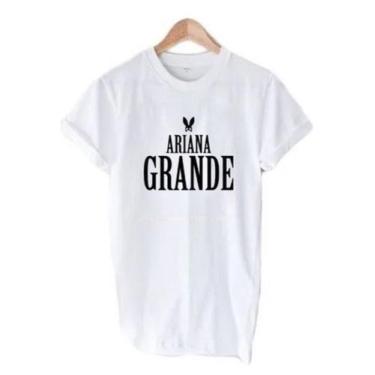 Imagem de Camiseta Unissex Estampa Ariana Grande Cantora - SEMPRENALUTA, Branco,