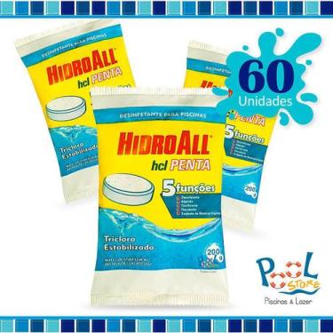 Imagem de Pastilha De Cloro Hcl Penta Hidroall 200g- 60 Un - Hidroall Hcl Penta