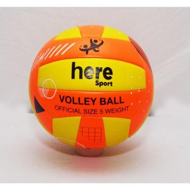Imagem de Bola de voleibol, composição pu tamanho oficial 5 cor laranja e amarel
