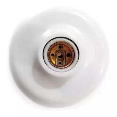 Imagem de Plafonier Plafon Branco 100w E27 Bocal Porcelana Iluminação - voltim