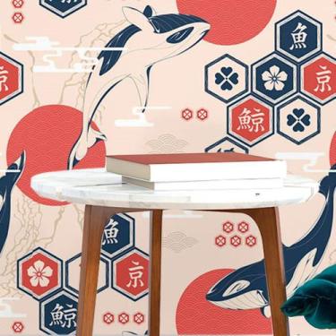 Imagem de Papel De Parede Adesivo Oriental Baleia N017119 0,58X3M - Adesivo BR