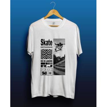 Imagem de camiseta Masculina Street sk8 UNU em malha 100% algodão Manga Curta, G