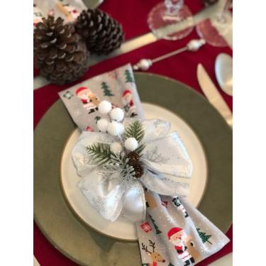 Imagem de Mesa Posta 6Lugares Jogo Americano Festa Decoração Natal - Marphi Come