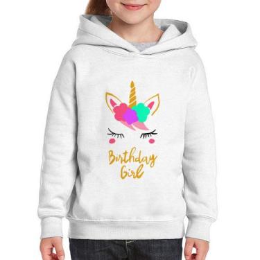 Imagem de Moletom Infantil Birthday Girl - Foca na Moda, Branco, 14