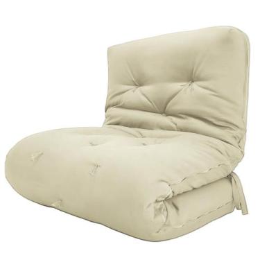 Imagem de Futon Solteiro Dobrável Oriental Confort Plus Bege - R9 Design Futon