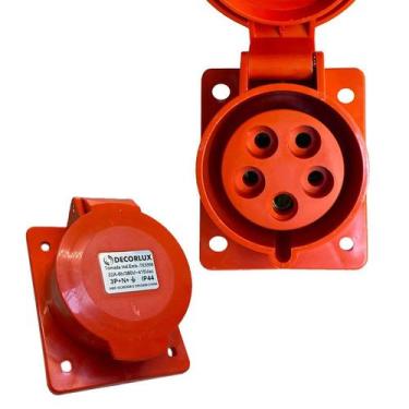 Imagem de Tomada Industrial 3P+N+T 32a Decorlux 6h 380/415v Vermelho