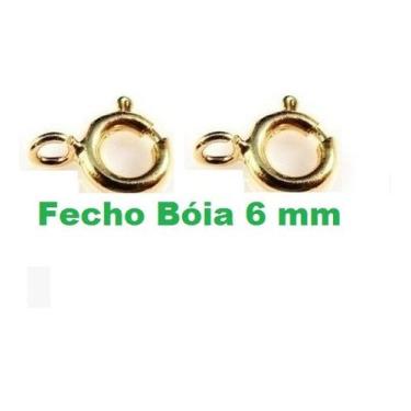 Imagem de 2 Fechos Bóia Ouro 18 kilates 6 mm Para Cordões e Pulseiras - Fecho Bó