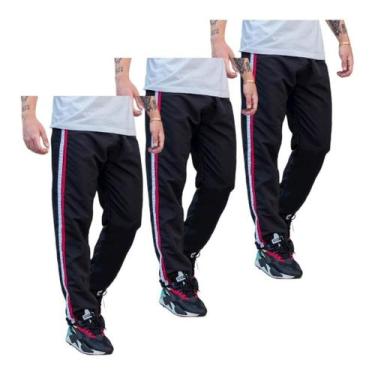 Imagem de 3 Calças Masc Tactel 1 Bolso Agasalho Inverno Esportiva 073 - FR, 3 pr